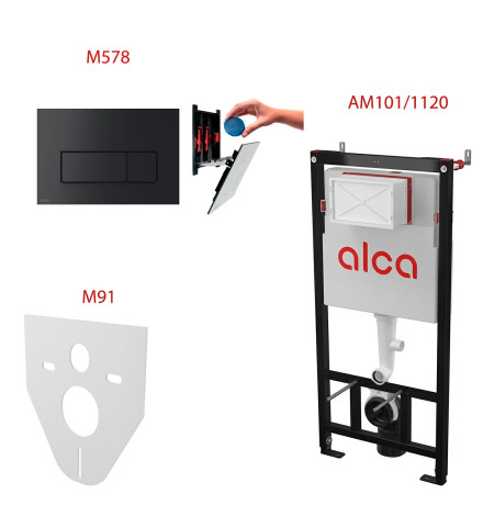 Система инсталляции AlcaPlast AM101/1120+M578+M91 с кнопкой