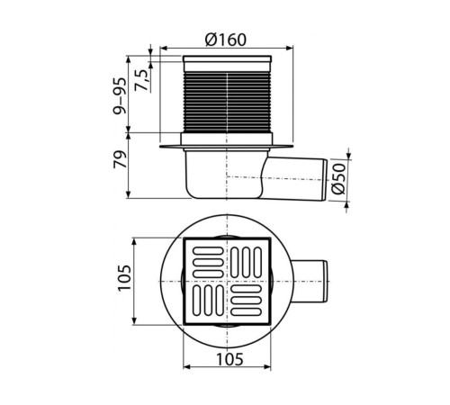 Душевой трап Alcaplast APV31
