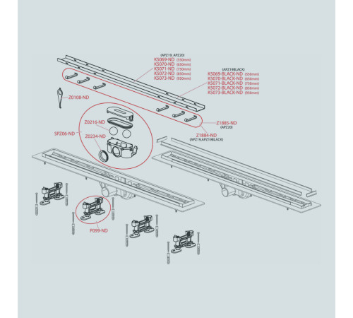 Душевой трап Alcaplast APZ19-650 