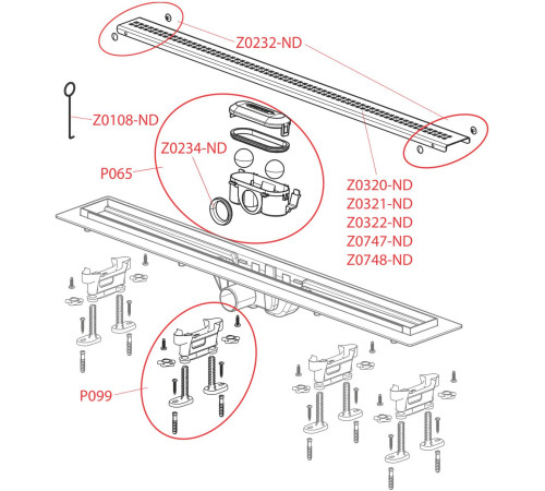 Душевой трап Alcaplast Simple APZ9-750M