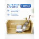 Кухонная мойка Amore di Mare Favo Pelle Gold FP5048-G1 с сифоном и дозатором   500х480х220  золото