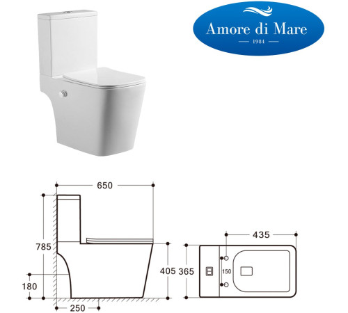 Напольный унитаз Amore di Mare Tronto Bidet N900-X с функцией биде Напольный унитаз Amore di Mare Tronto Bidet N900-X с функцией биде