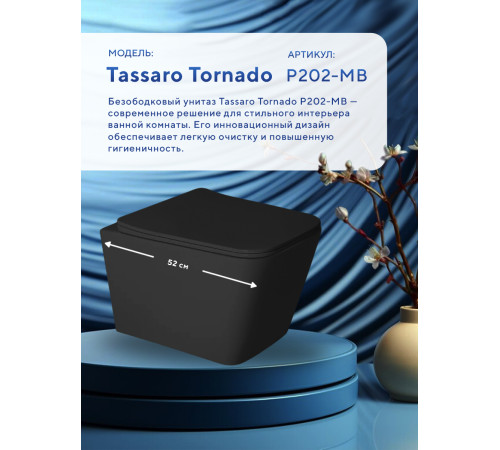 Комплект: инсталляция TECEprofil 9300302 c подвесным унитазом Amore di Mare Tassaro Tornado P202MB-T