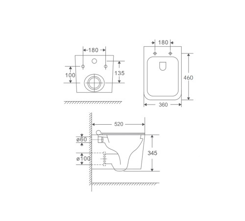 Комплект: инсталляция TECEprofil 9300302 c подвесным унитазом Amore di Mare Tassaro Tornado P202MB-T