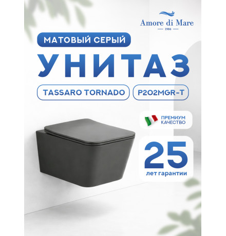 Подвесной унитаз Amore di Mare Tassaro Tornado P202MGR-T