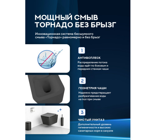 Подвесной унитаз Amore di Mare Tassaro Tornado P202MGR-T