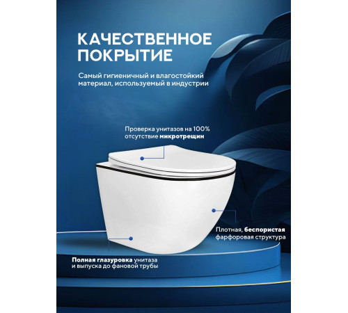 Подвесной унитаз Amore di Mare Delio P203B Black Line  Подвесной унитаз Amore di Mare Delio P203B Black Line