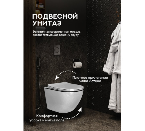 Подвесной унитаз Amore di Mare Delio P203B Black Line  Подвесной унитаз Amore di Mare Delio P203B Black Line