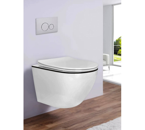 Подвесной унитаз Amore di Mare Delio P203B Black Line  Подвесной унитаз Amore di Mare Delio P203B Black Line