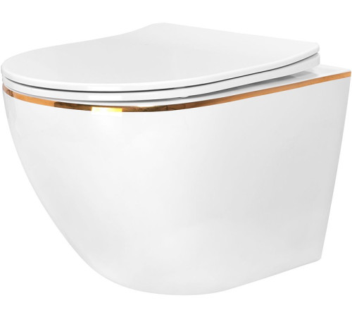 Подвесной унитаз Amore di Mare Delio P203G Gold Line Подвесной унитаз Amore di Mare Delio P203G Gold Line