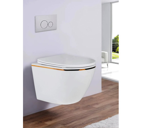 Подвесной унитаз Amore di Mare Delio P203G Gold Line Подвесной унитаз Amore di Mare Delio P203G Gold Line