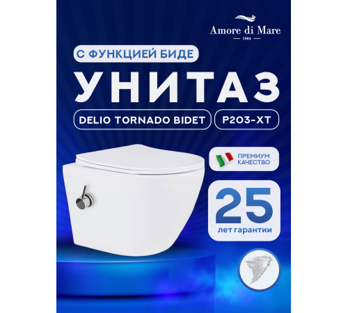 Комплект: инсталляция TECEprofil 9300302 c подвесным унитазом Amore di Mare Delio Tornado Bidet P203-XT