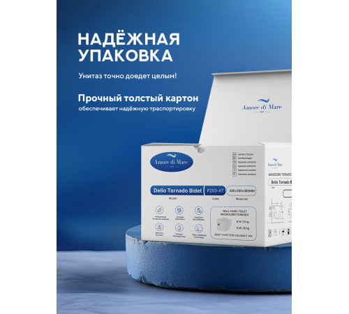 Комплект: инсталляция TECEprofil 9300302 c подвесным унитазом Amore di Mare Delio Tornado Bidet P203-XT