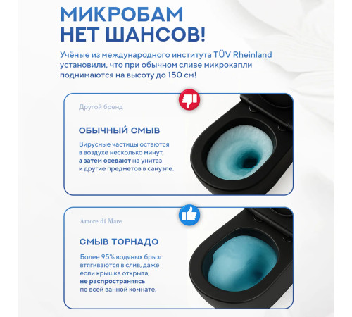 Комплект: инсталляция TECEprofil 9300302 c подвесным унитазом Amore di Mare Delio Tornado P203MB-T