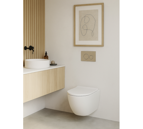 Комплект: инсталляция для унитаза TECEbase kit 9400402 с кнопкой и подвесным унитазом Amore di Mare Delio Tornado P203MW-T