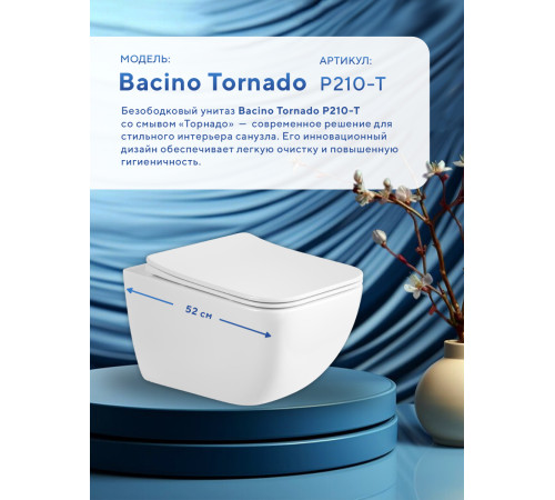 Подвесной унитаз Amore di Mare Bacino Tornado P210-T