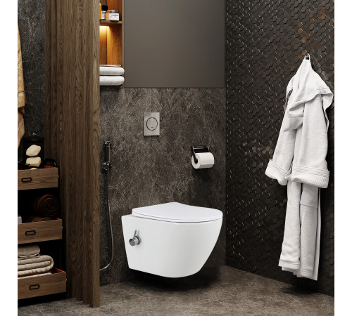 Комплект: инсталляция Grohe Rapid SL 38772001 с кнопкой хром и подвесным унитазом Amore di Mare Lenza Tornado Bidet P252-XT