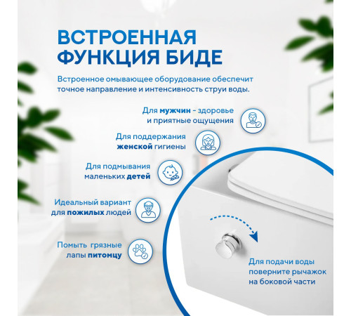 Подвесной унитаз Amore di Mare Garda Bidet P310-X с функцией биде Подвесной унитаз Amore di Mare Garda Bidet P310-X с функцией биде