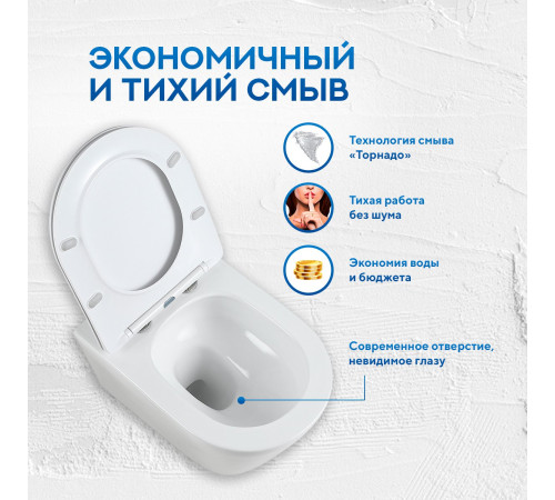 Подвесной унитаз Amore di Mare Elsa Tornado P312-T  Подвесной унитаз Amore di Mare Elsa Tornado P312-T