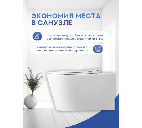 Подвесной унитаз Amore di Mare Temo Tornado P322-T  Подвесной унитаз Amore di Mare Temo Tornado P322-T