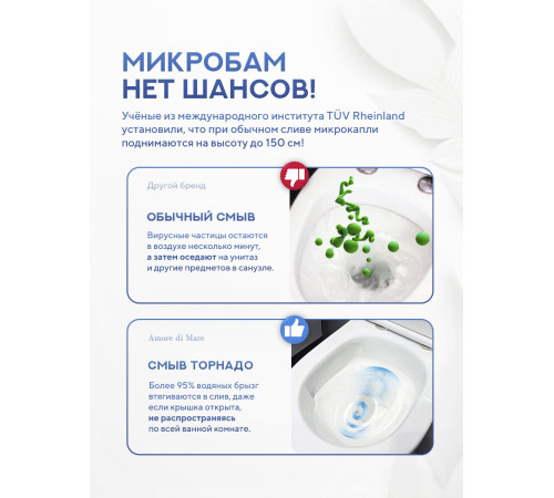 Подвесной унитаз Amore di Mare Temo Tornado P322-T  Подвесной унитаз Amore di Mare Temo Tornado P322-T