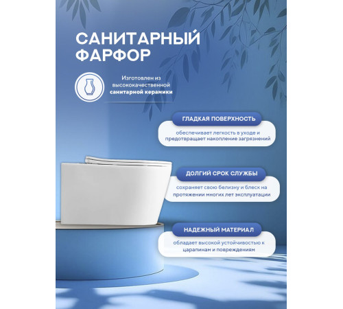 Подвесной унитаз Amore di Mare Temo Tornado P322-T  Подвесной унитаз Amore di Mare Temo Tornado P322-T