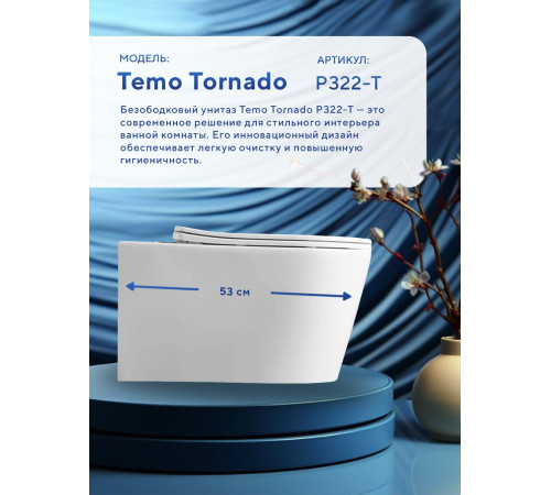 Подвесной унитаз Amore di Mare Temo Tornado P322-T  Подвесной унитаз Amore di Mare Temo Tornado P322-T