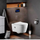 Комплект инсталляции Weltwasser Marberg 410 с кнопкой 410 SE MT-BL и подвесным унитазом Amore di Mare Temo Bidet P322-X