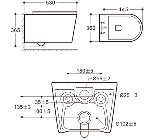 Подвесной унитаз Amore di Mare Temo P322 Подвесной унитаз Amore di Mare Temo P322
