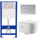 Комплект 6 в 1: инсталляция Amore di Mare QuickFit 50114 с подвесным унитазом Temo Bidet P322-X и клавишей смыва 303CH (QF303CH322X)