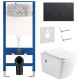 Комплект 6 в 1: инсталляция Amore di Mare QuickFit 50114 с подвесным унитазом Garda Bidet P310-X и клавишей смыва 303MB (QF303MB310X)