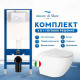 Комплект 6 в 1: инсталляция Amore di Mare QuickFit 50114 с подвесным унитазом Delio P203 и клавишей смыва 303W (QF303W203)
