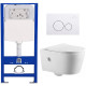 Комплект 6 в 1: инсталляция Amore di Mare QuickFit 50114 с подвесным унитазом Temo Bidet P322-X и клавишей смыва 303W (QF303W322X)