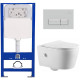 Комплект 6 в 1: инсталляция Amore di Mare QuickFit 50114 с подвесным унитазом Temo Bidet P322-X и клавишей смыва 404CH (QF404CH322X)