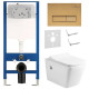 Комплект 6 в 1: инсталляция Amore di Mare QuickFit 50114 с подвесным унитазом Garda Bidet P310-X и клавишей смыва 404G (QF404G310X)