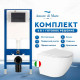 Комплект 6 в 1: инсталляция Amore di Mare QuickFit 50114 с подвесным унитазом Delio P203 и клавишей смыва 404MB (QF404MB203)