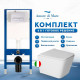 Комплект 6 в 1: инсталляция Amore di Mare QuickFit 50114 с подвесным унитазом Tassaro P202 и клавишей смыва 404W (QF404W202)
