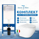 Комплект 6 в 1: инсталляция Amore di Mare QuickFit 50114 с подвесным унитазом Delio P203 и клавишей смыва 404W (QF404W203)