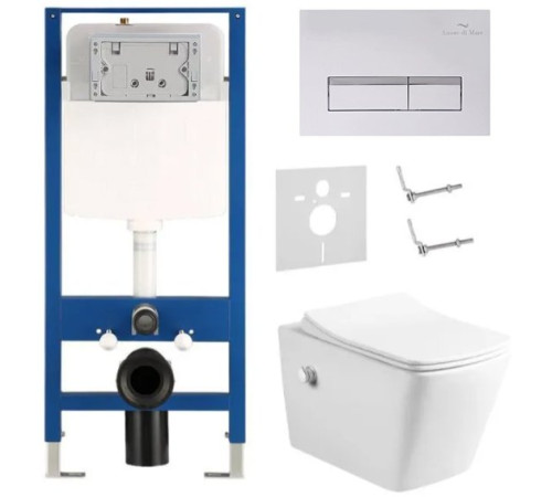 Комплект 6 в 1: инсталляция Amore di Mare QuickFit 50114 с подвесным унитазом Garda Bidet P310-X и клавишей смыва 404W (QF404W310X)