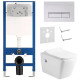 Комплект 6 в 1: инсталляция Amore di Mare QuickFit 50114 с подвесным унитазом Garda Bidet P310-X и клавишей смыва 404W (QF404W310X)