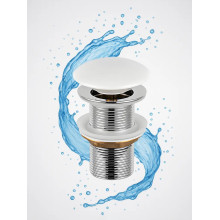 Донный клапан с переливом Amore di Mare T201W (глянцевый белый)