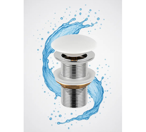 Донный клапан с переливом Amore di Mare T201W (глянцевый белый)