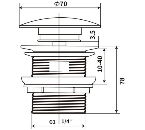 Донный клапан с переливом Amore di Mare T201W (глянцевый белый)