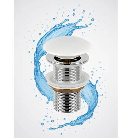 Донный клапан без перелива Amore di Mare T301W (глянцевый белый)