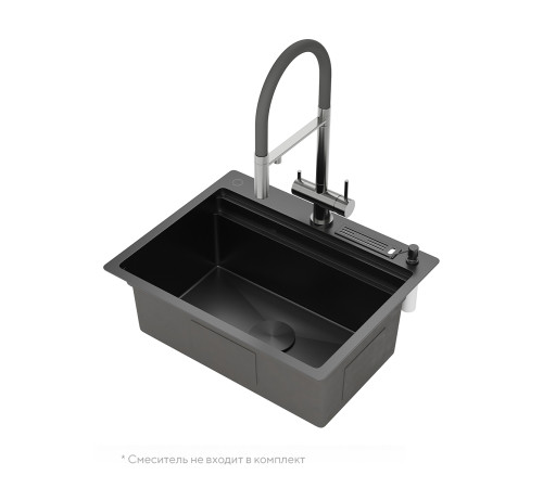 Кухонная мойка Amore di Mare Unico Black UN6048-B    7 в 1   600х480х220  черный