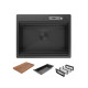 Кухонная мойка Amore di Mare Unico Black UN6048-B    7 в 1   600х480х220  черный