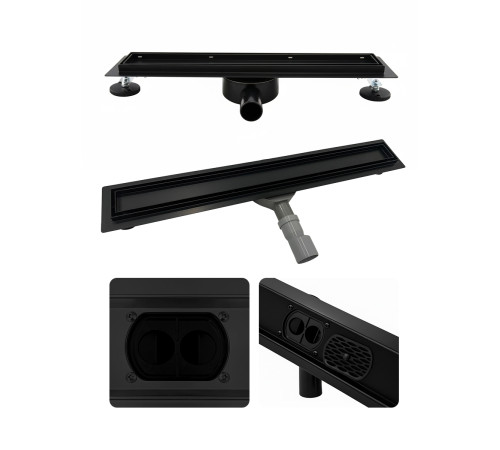  Душевой трап Amore di Mare Verso Black SD-40B 	400мм*70мм  черный