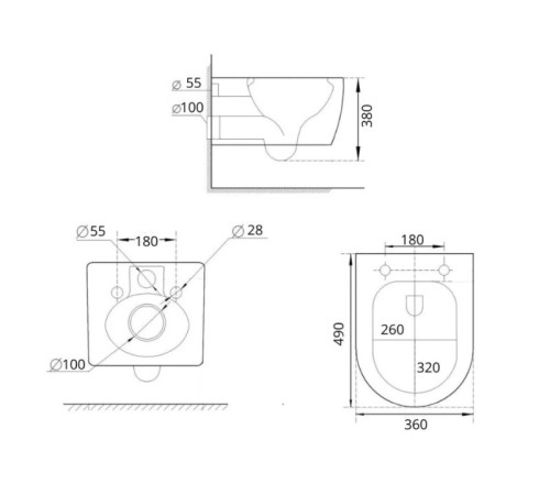 Подвесной унитаз Asten Readle Stella Tornado AR1065 Rimless Soft Close  Подвесной унитаз Asten Readle Stella Tornado AR1065 Rimless Soft Close