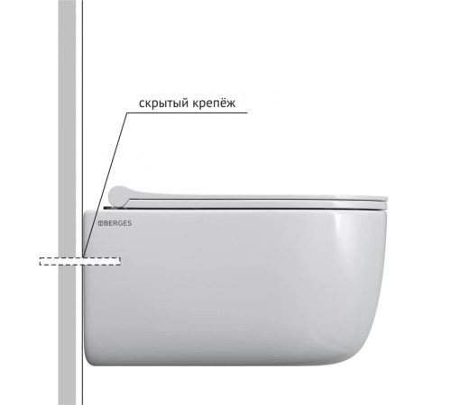 Комплект инсталляции Berges Novum 525 c кнопкой D3 хром и унитазом Ego XL Rimless Soft Close (043201)