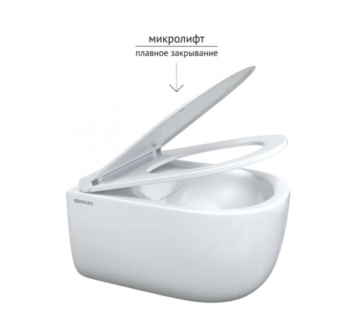 Комплект инсталляции Berges Novum 525 c кнопкой D3 хром и унитазом Ego XL Rimless Soft Close (043201)